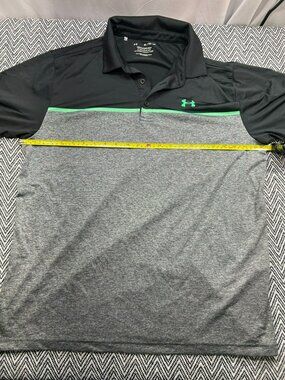 Under Armour Playoff Golf Polo Moisture Wicking Athletic Shirt XL Gray Green